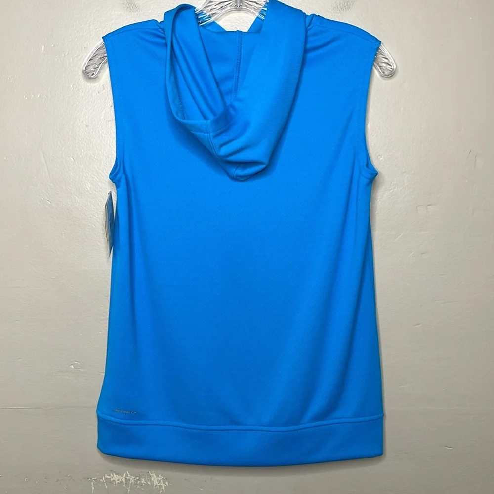 REEBOK Boys Mesh Hoodie Tank Top Caribbean Blue Speedwick Fabric Casual Medium